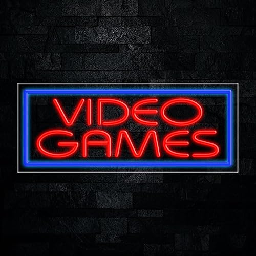 Videojuegos led neón letrero 30 pulgadas de largo x 12 pulgadas de alto #30646