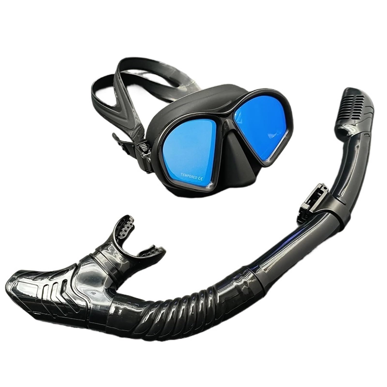 Buceo Máscara de Snorkel Gafas de Buceo Libre de Silicona de pequeño Volumen con Lentes de Colores y máscara de Baja opacidad, Juego de Tubos para Buceo