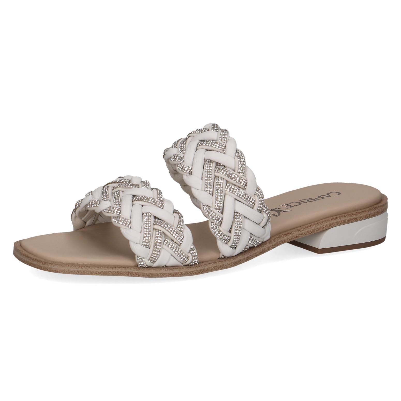 CAPRICE Women's Mules Glitter Elegant, White (White Softnap.), 6 UK