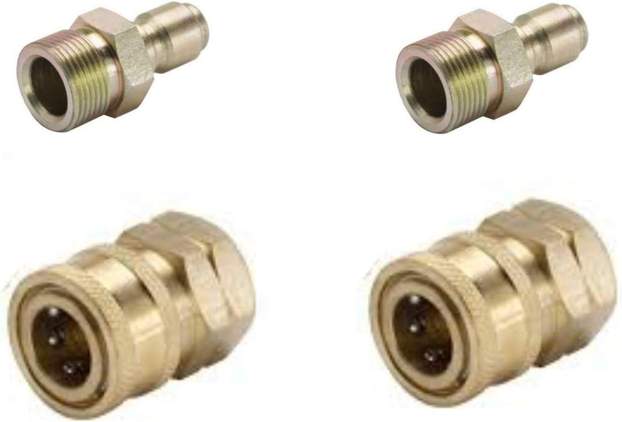 STARQ Quick Connect Adapter Fittings for Pressure Washer Hose Pipe M22 x 15 (Set of 2 Male and 2 Female)