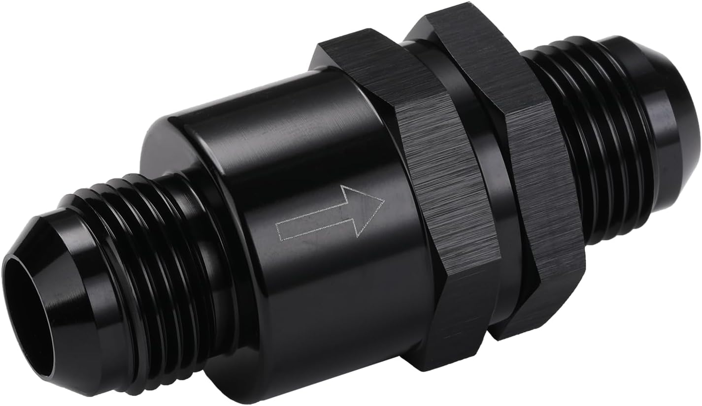 10AN Non Return One Way Inline Check Valve Fitting Aluminum Black