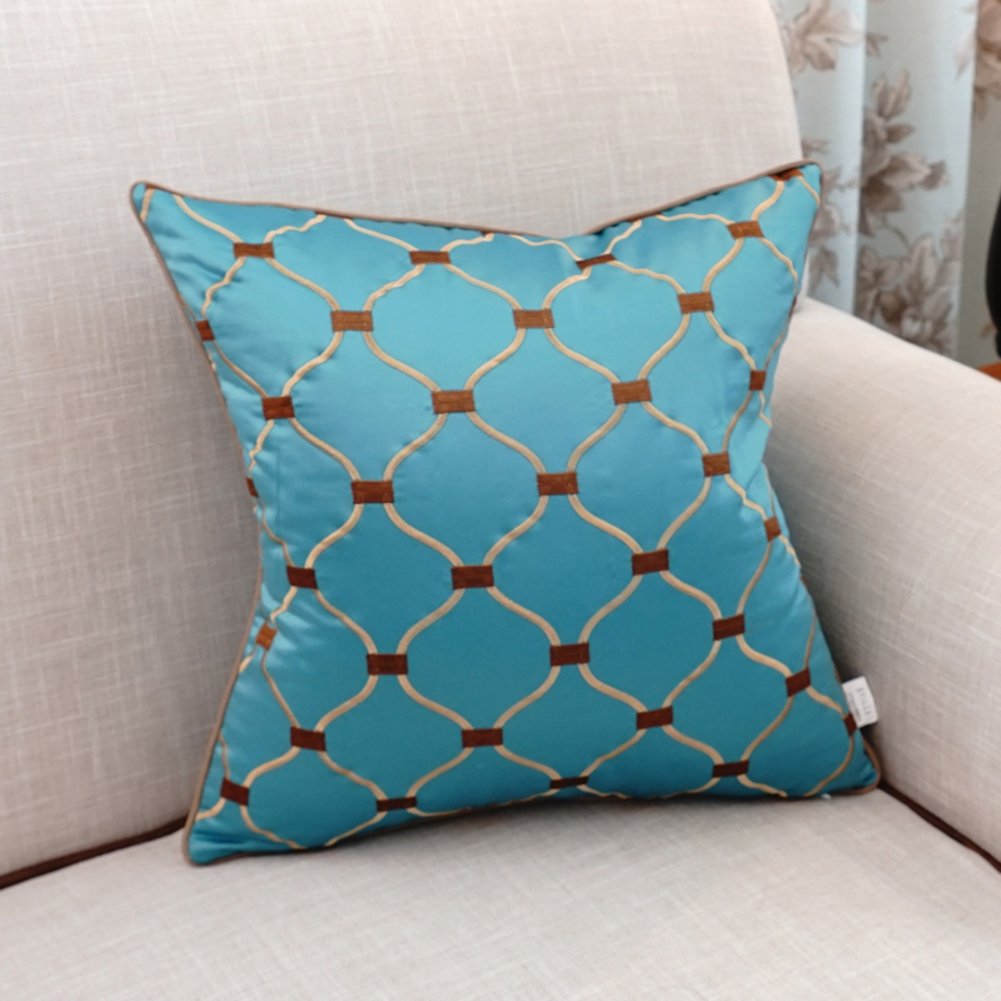 Coussin canapé brodé style européen lit oreiller coton PP multicolore 45x45 VersionA