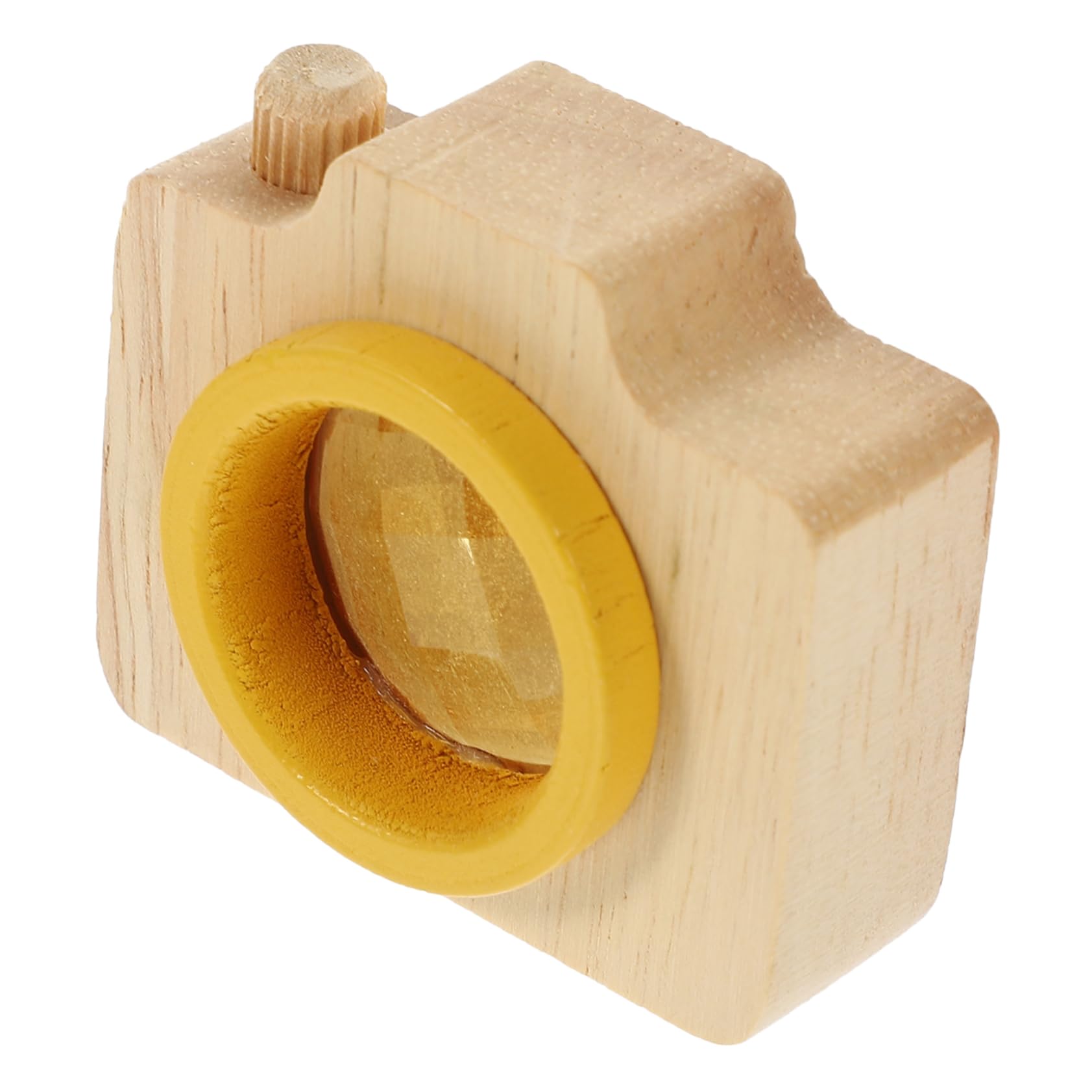 DECHOUS Wooden Kaleidoscope Camera Educational Your Kaleidoscopes for Sensory Kaleidoscope Playthings Yellow Plastic