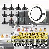 Vista 4 de 12 soportes de plástico para Jeep Duck con 15 calcomanías adhesivas de doble cara para tablero de Jeep, pato de goma no incluido