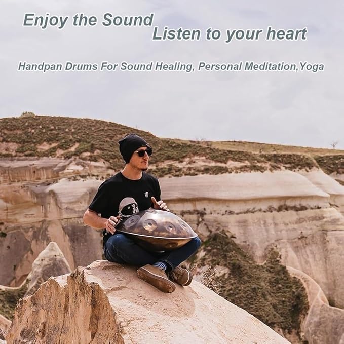 Handpan - Tamburo D Minor Kurd 9/10/12 Note in acciaio per prestazioni professionali, 432 Hz/440 Hz, adatto per musicisti e principianti