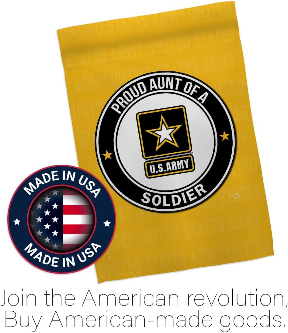 Proud Aunt Soldier Garden Flag - Armed Forces Army Rangers United State American Military Veteran Retire Official - House Decoration Banner Small Yard Gift Double-Sided Made In USA 13 X 18.5