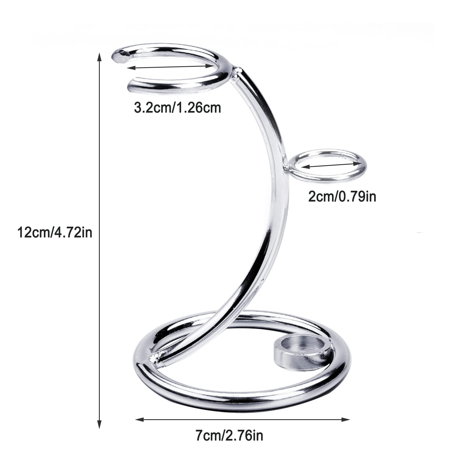 Supporto per Pennello Da Barba Supporto per Rasoio e Pennello 2 IN 1 Pennello da Barba Curvo Portatile Supporto Curvo Supporto per Rasoio per Rasoio Classico e Pennello da Rasatura(Argento)