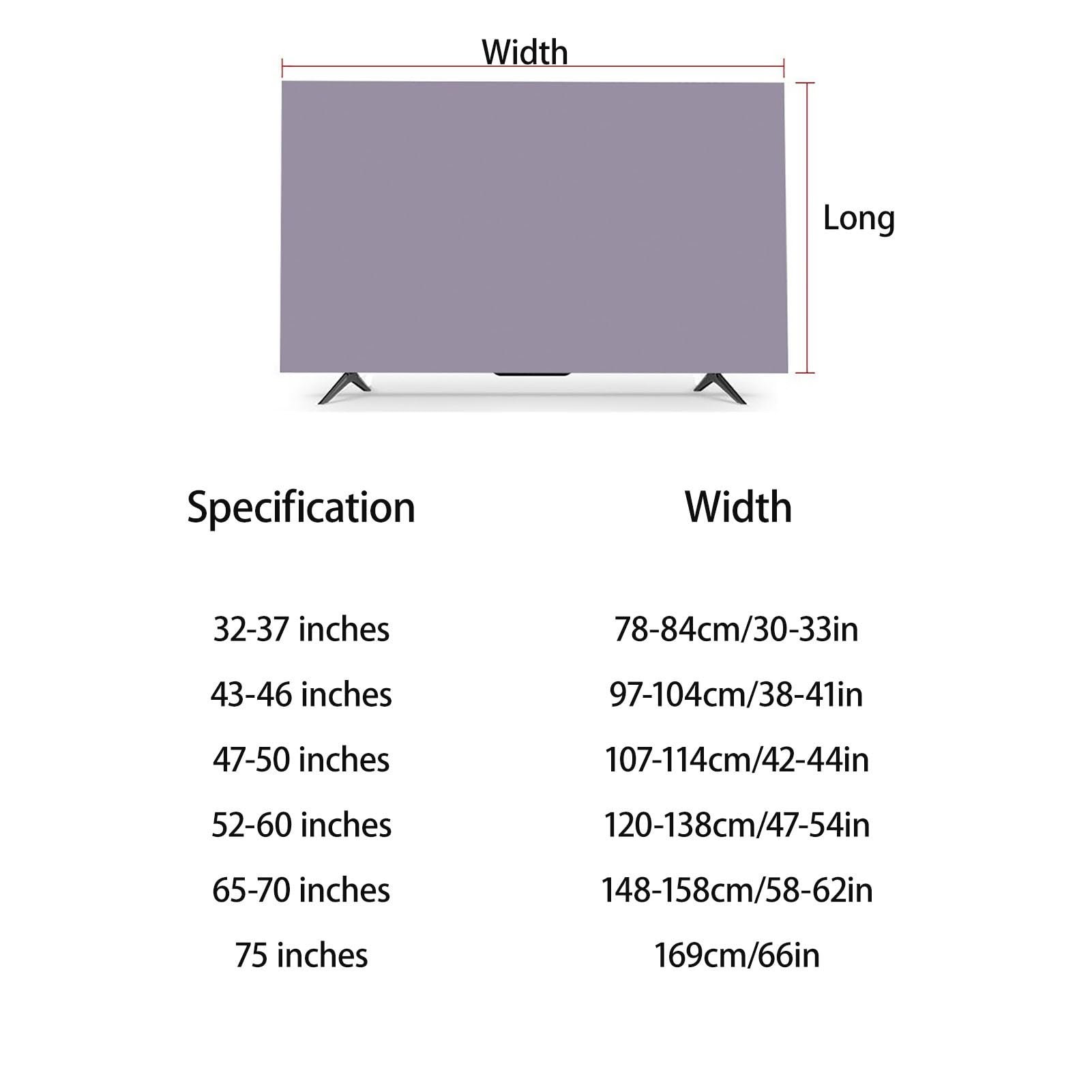 Elastischer Stoff Tv Abdeckung All-Inclusive Design, Anwendbar 32-75 Zoll Staubdicht Tv Hülle, Reine Farbe Einfache Dekoration(Weiß,47-50 inches)