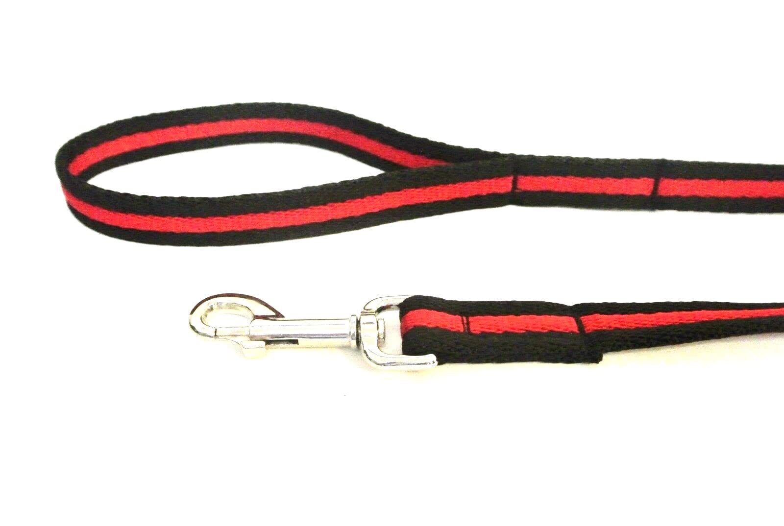 Short Dog Lead Walking Leash Training Close Control 45" 76" Long In 25mm Soft Air Webbing (Black/Red, 45" (1.1 Metres)) โ image 1