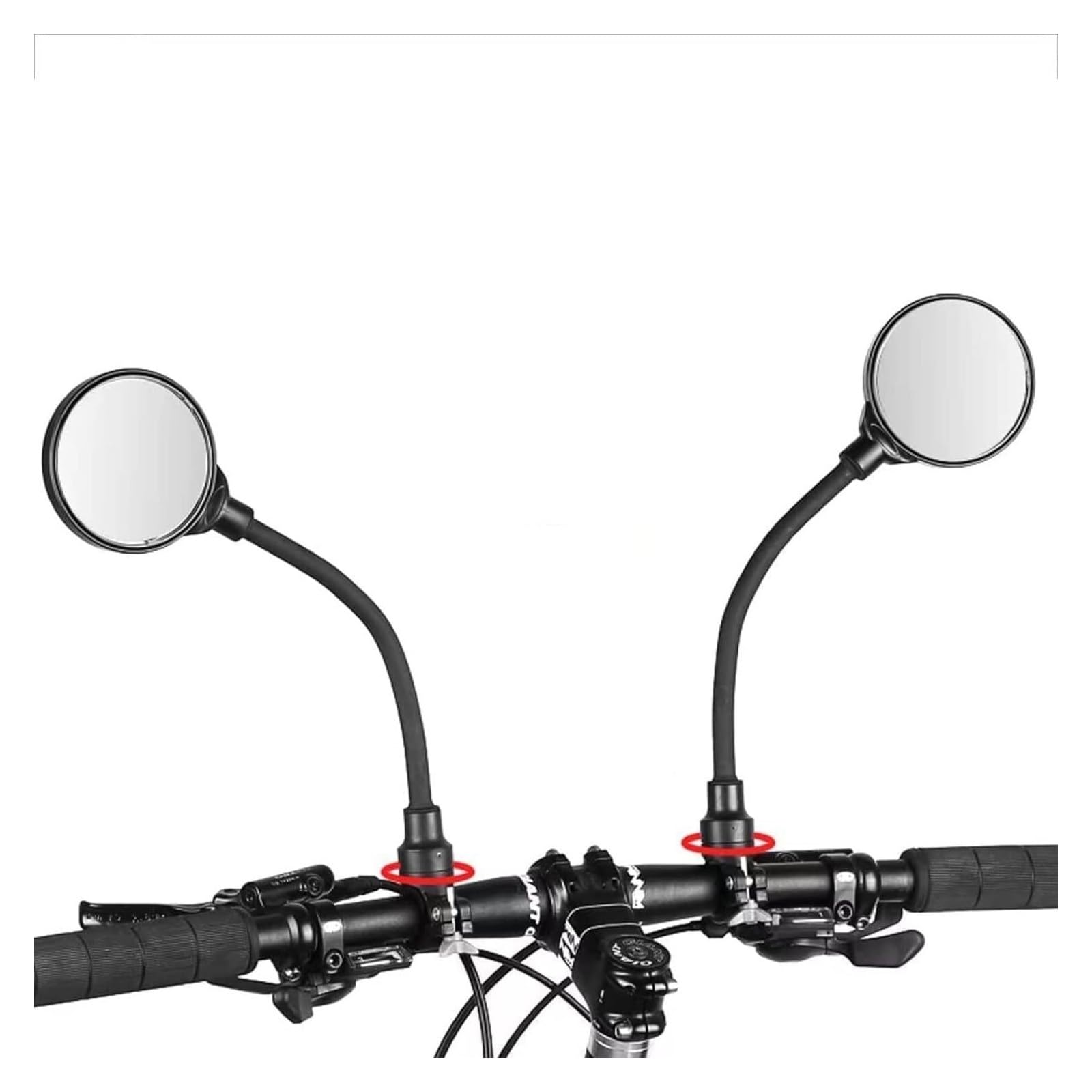 Lot De 2 Rétroviseurs Longs pour Guidon De Vélo, 360°, pour VTT, Route, Moto, Flexibles Et Réglables Miroir Latéral