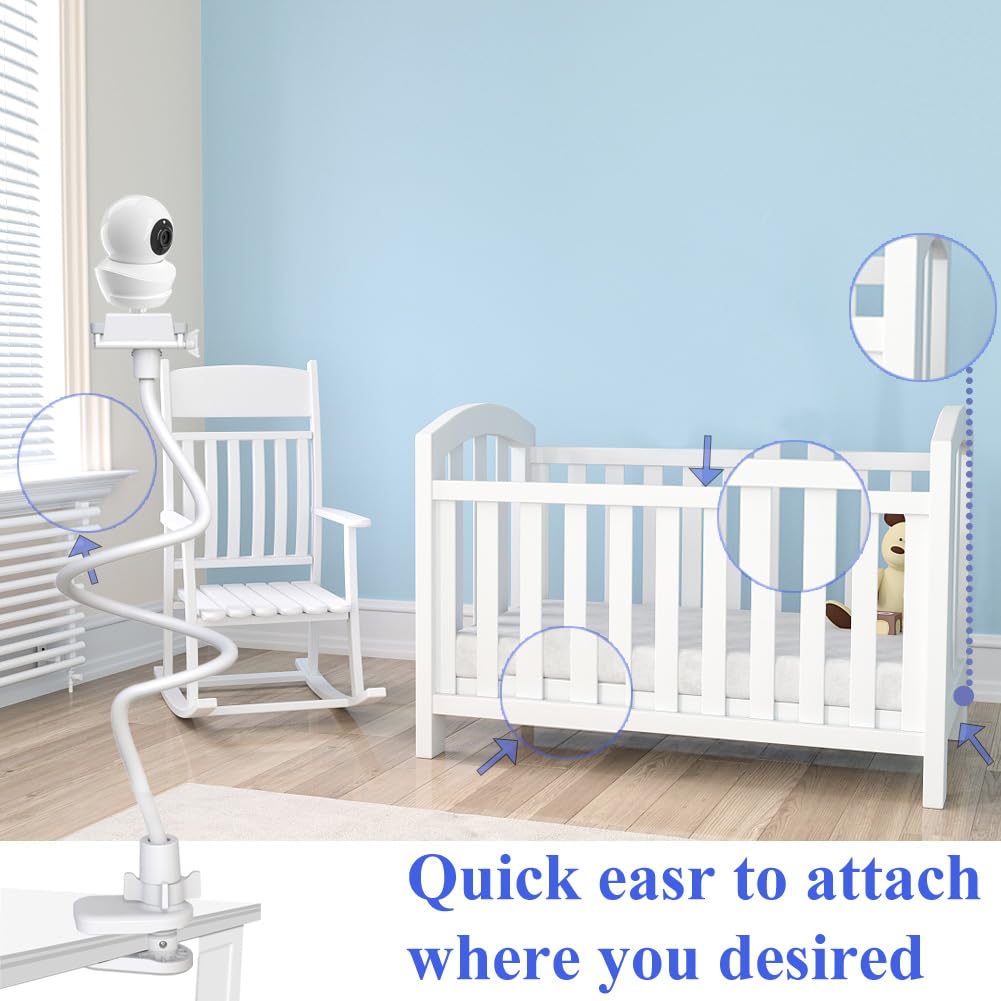 EYSAFT Baby Monitor Holder for Babysense MaxView 2CAM,HDS2-1CAM,MaxView 1CAM Baby Monitor, White, 33 inch for Babysense - Image 3