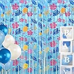 Cartoon Birthday Party Supplies, 2 Pack Hawaiian Element Pattern Foil Fringe Curtains, Animation Themed Photo Booth Prop, Photo Backdrop, Streamers for Kids Cartoon Birthday Party Decorations - Image 5