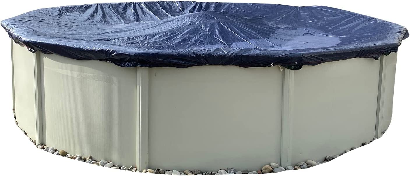 Winter Block Premium Winter Pool Cover for Above Ground Pools, 33’ Ft. Round Winter Aboveground Pool Cover, 10-Year Warranty, Includes Winch and Cable, Superior Strength & Durability, UV Protected