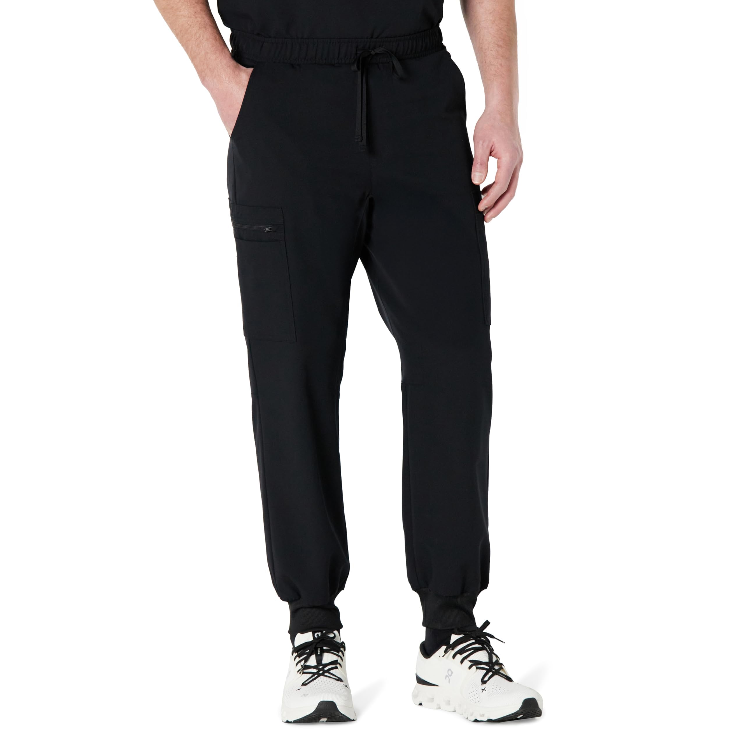 Amazon Basics Men's Scrubs Jogger Trousers Drawstring Waistband, Black, XS
