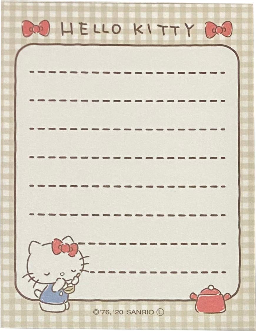 Sanrio Hello Kitty Mini Block Notepad Memo Pad Paper 2design 100sheets  Japan (Living) : Amazon.ca: Office Products
