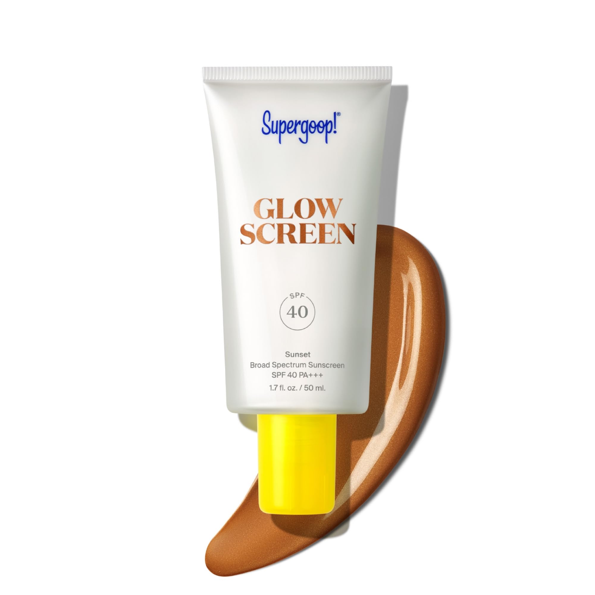 Supergoop! Glowscreen SPF 40, Sunset (Deep Bronze Glow) - 1.7 fl oz - Glowy Primer + Broad Spectrum Tinted Sunscreen - Helps Filter Blue Light - Hydration - Hyaluronic Acid & Vitamin B5