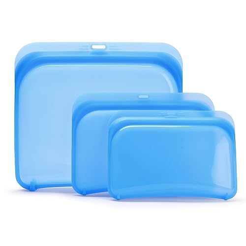 Miniatura 7 de Dorence 3 bolsas de almacenamiento de silicona reutilizables color negro  3 bolsas de silicona para almacenamiento de alimentos  Bolsas de silicona