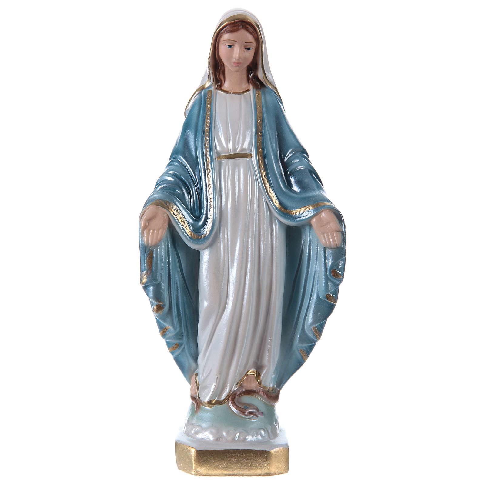 Holyart Statua Madonna Miracolosa 20 cm in gesso madreperlato
