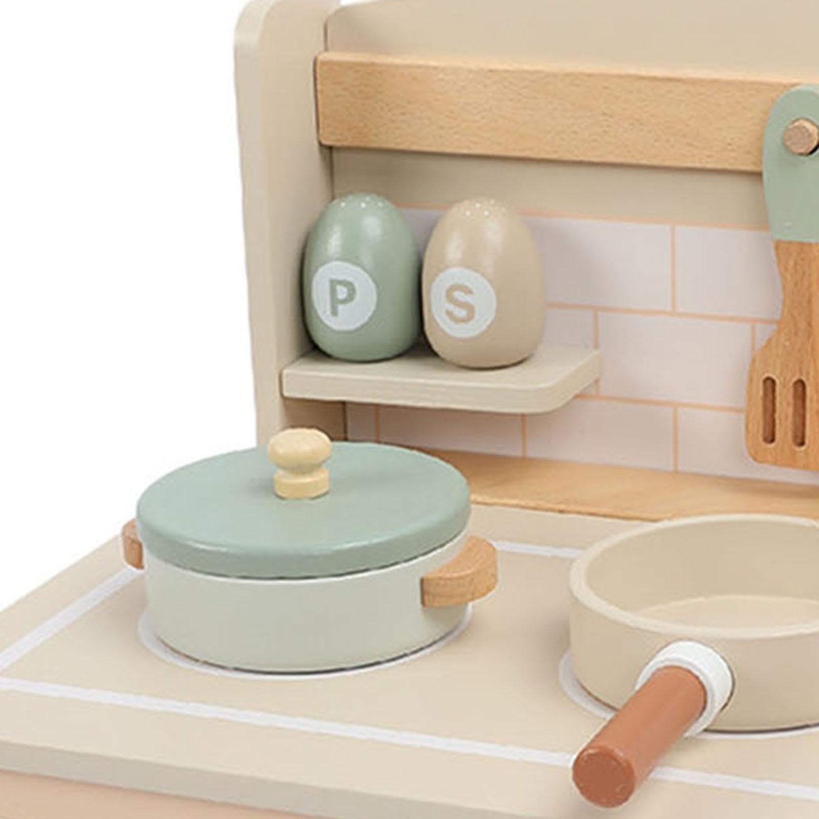 Juego de Cocina de Madera Y Accesorios de Utensilios de Cocina para Niños en