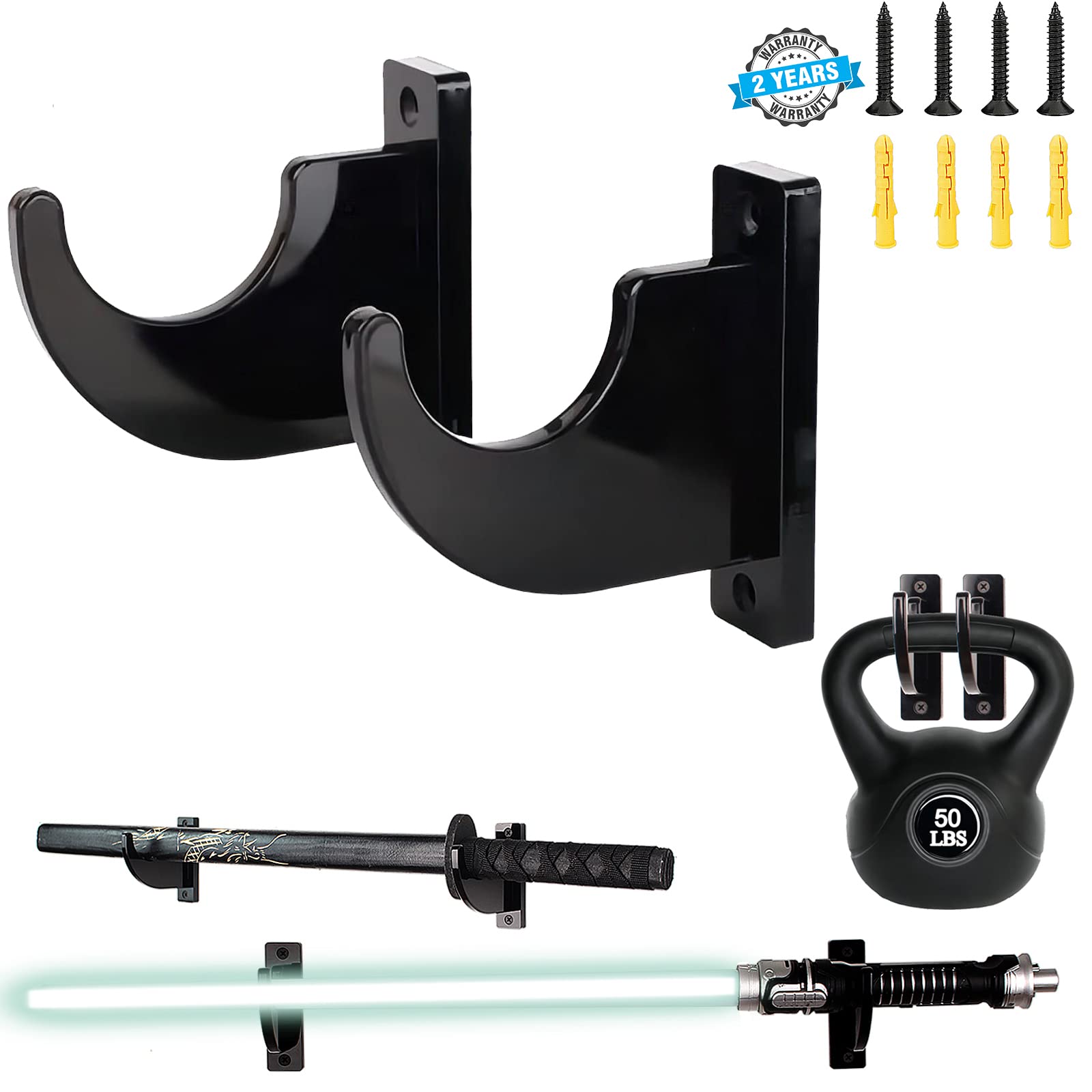 Buy Lightsaber Wall , 2 Pack Black Acrylic Katana Wall , Samurai Wall