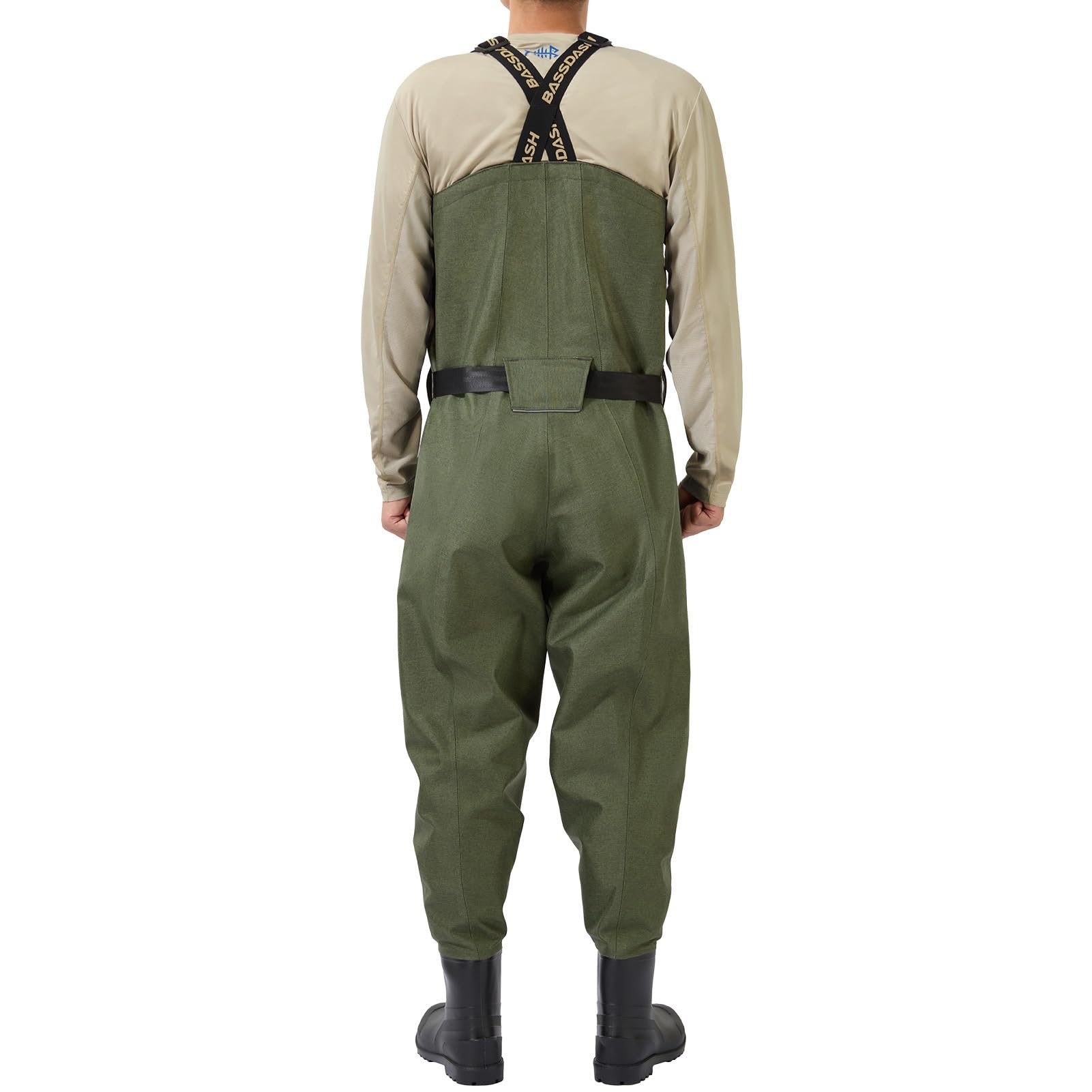 Bassdash Herren PVC Wathose Brustwathose, reissfest, hochfest, integrierter Stiefel, zum Fliegenfischen & Jagen – FW13