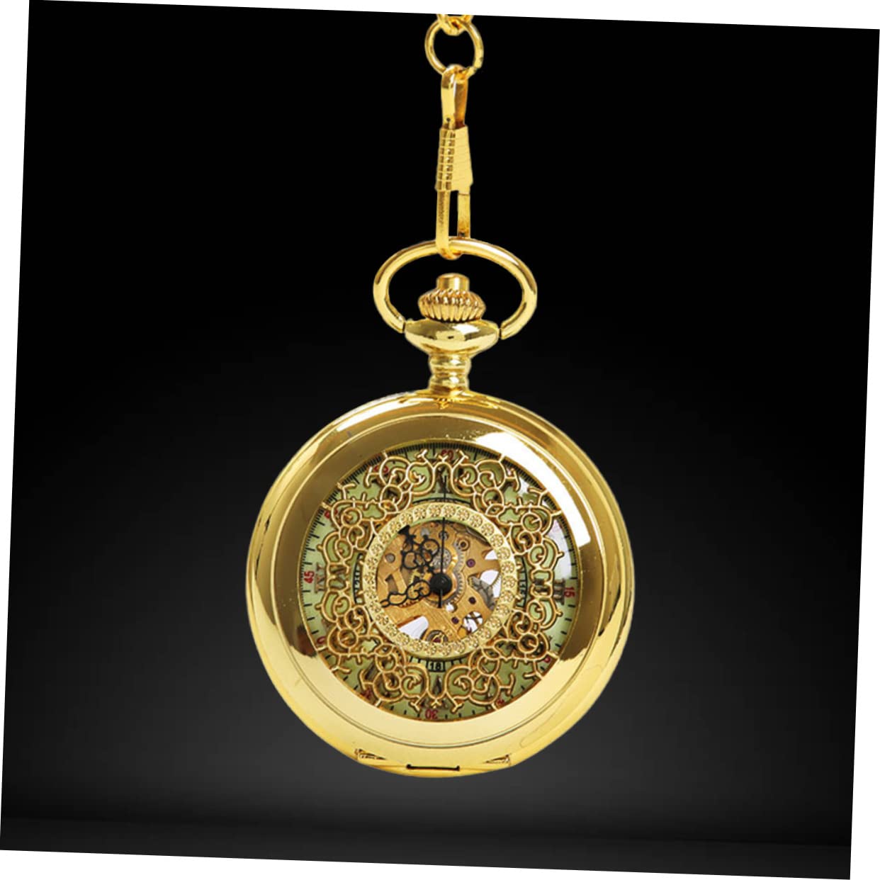 Gatuida 2 Uds Patrón De Números Steampunk Reloj De Bolsillo Retro Mecánico Dorado Romano Hueco