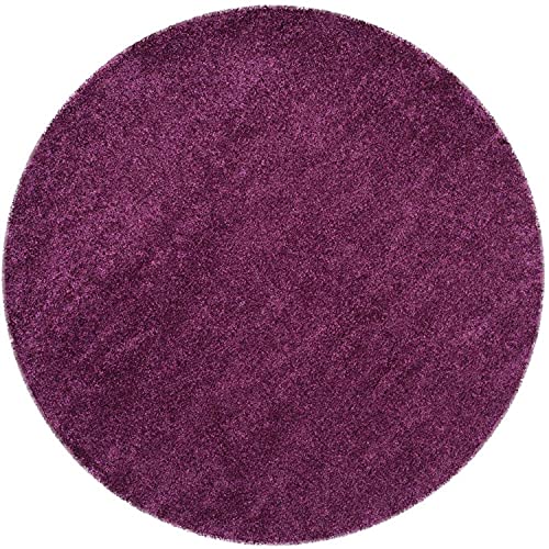 Image of CD Carpet Anti Slip Shaggy Fluffy Fur Rugs and Carpet for Living Room Bedroom Kids Room Plain Circle Carpets for Home with 2 Inch Thickness (Color Royal Brinjal Size 10x10 Feet Round)