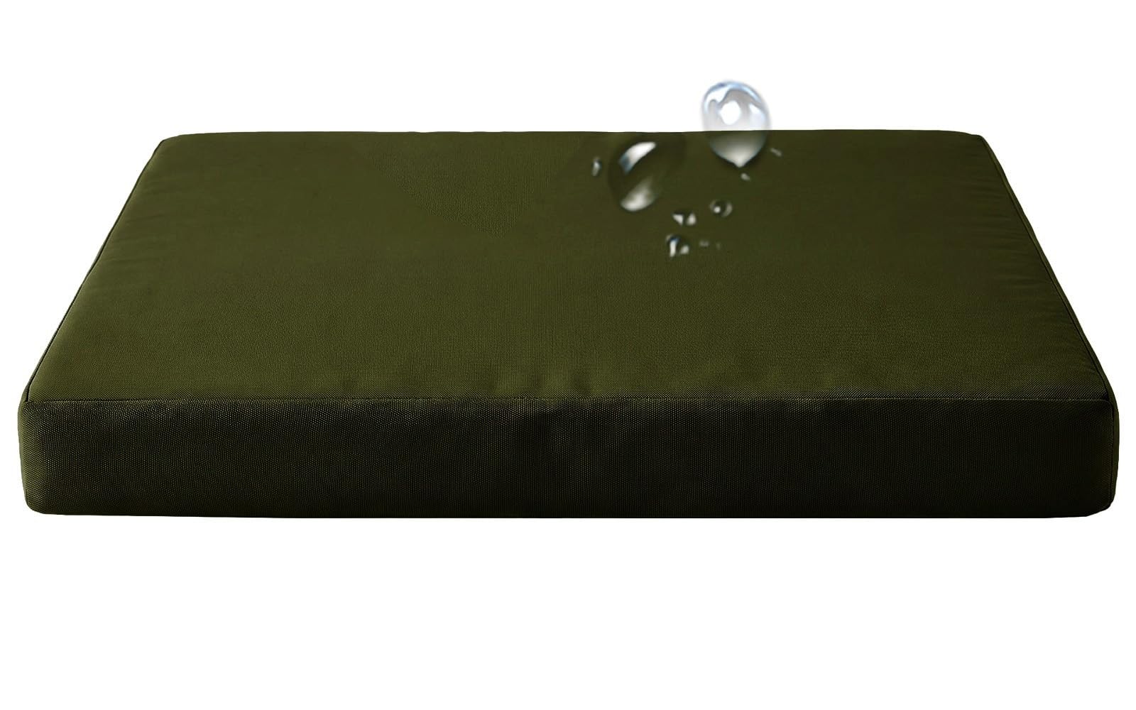 5cm/1.9" Thick Outdoor Bench Cushion Waterproof 80% 48 x 16 40x18 48x20 57 70 60 inch, Settee Couch Pads with Zipper Washable, Patio Swing Seat Cushion with Filling(Dark Olive,170x35 cm 67x14 in)