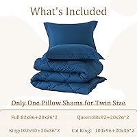 Vista 4 de HYLEORY Juego de edredón tamaño Queen con 2 fundas de almohada - Edredón de cama alternativo al plumón para todas las estaciones - Ligero - Lavable