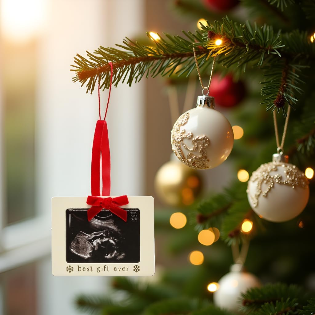 Pearhead Baby Sonogram Ornament with Red Velvet Ribbon image 5