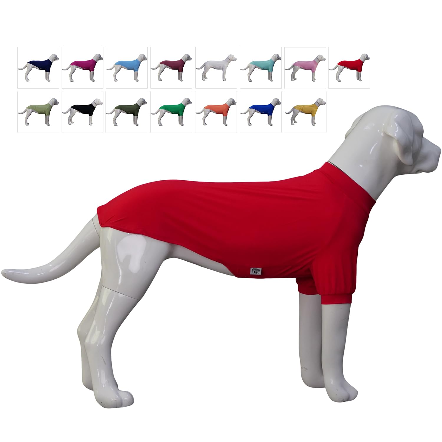 LoveLongLong Spring Summer Cooling Dog T-Shirt with UV Protection and Moisture-Wicking Fabric Blank Color Red S