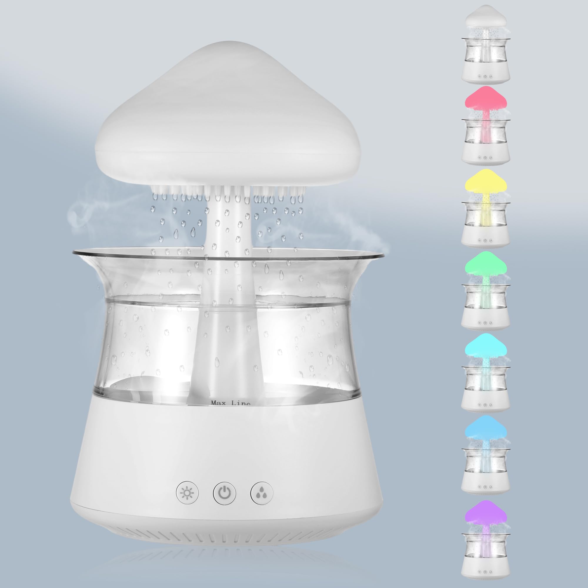 Humidificador portátil para espacios pequeños y personales, para el hogar y la oficina, temperatura ajustable, velocidad del ventilador, humidificador en la nube