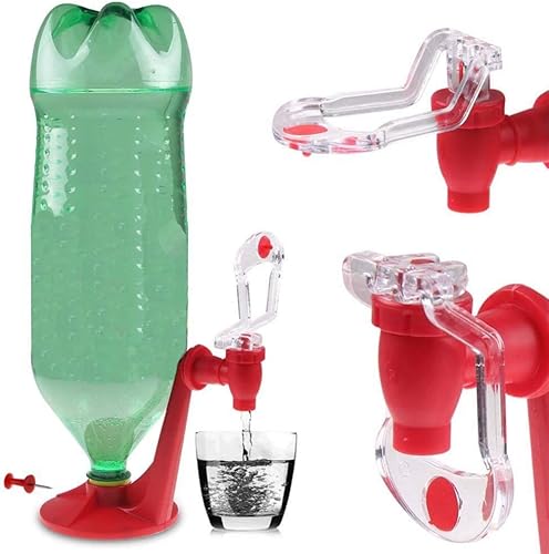 Miniatura 4 de Dispensador de grifo para botellas, dispensador de soda, botella de coque al revés, máquina dispensadora de agua potable, color rojo
