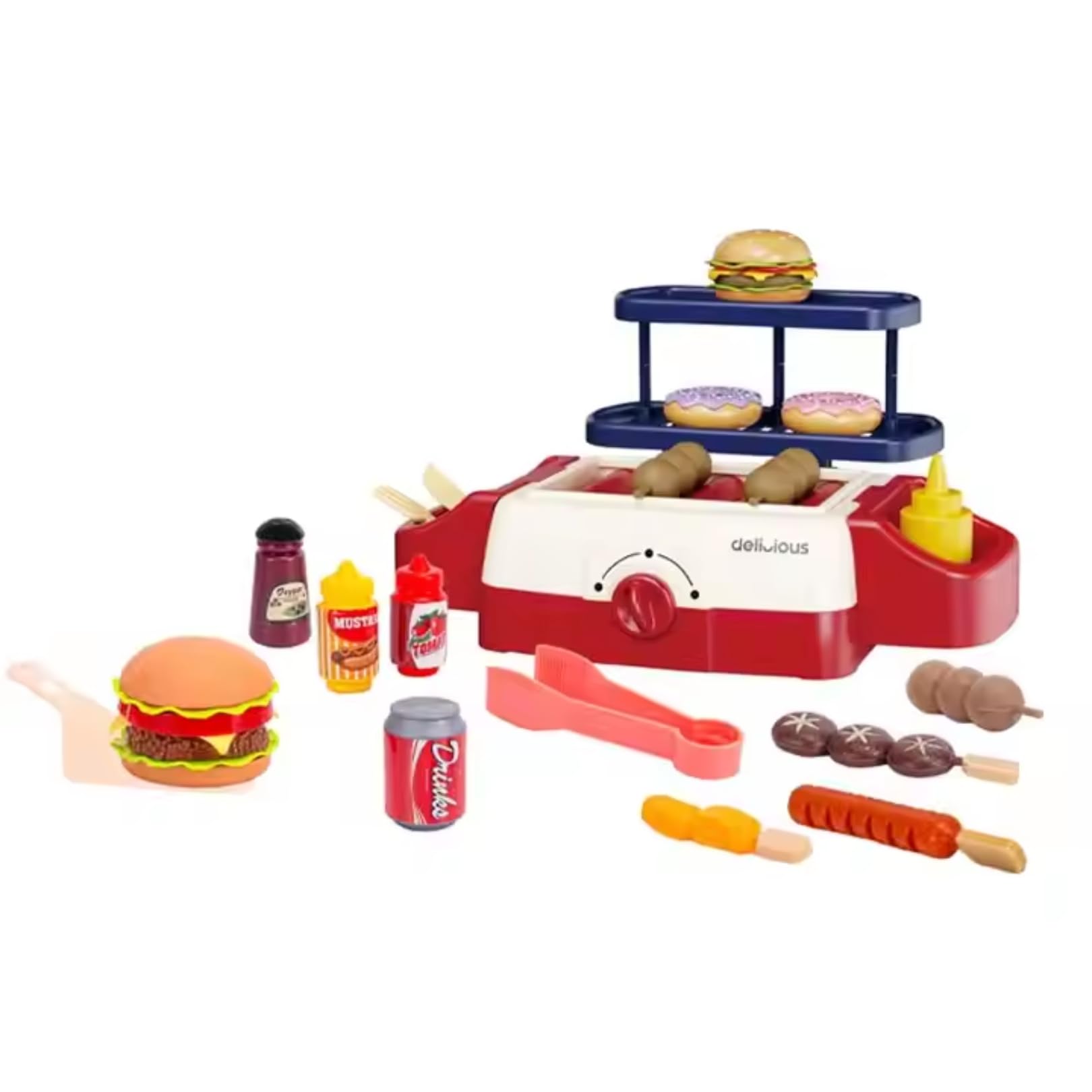 Pretend Barbecue Grill Playset Toy Simulation for Kids – Interactive Role Play BBQ Set for Boys & Girls-image-42