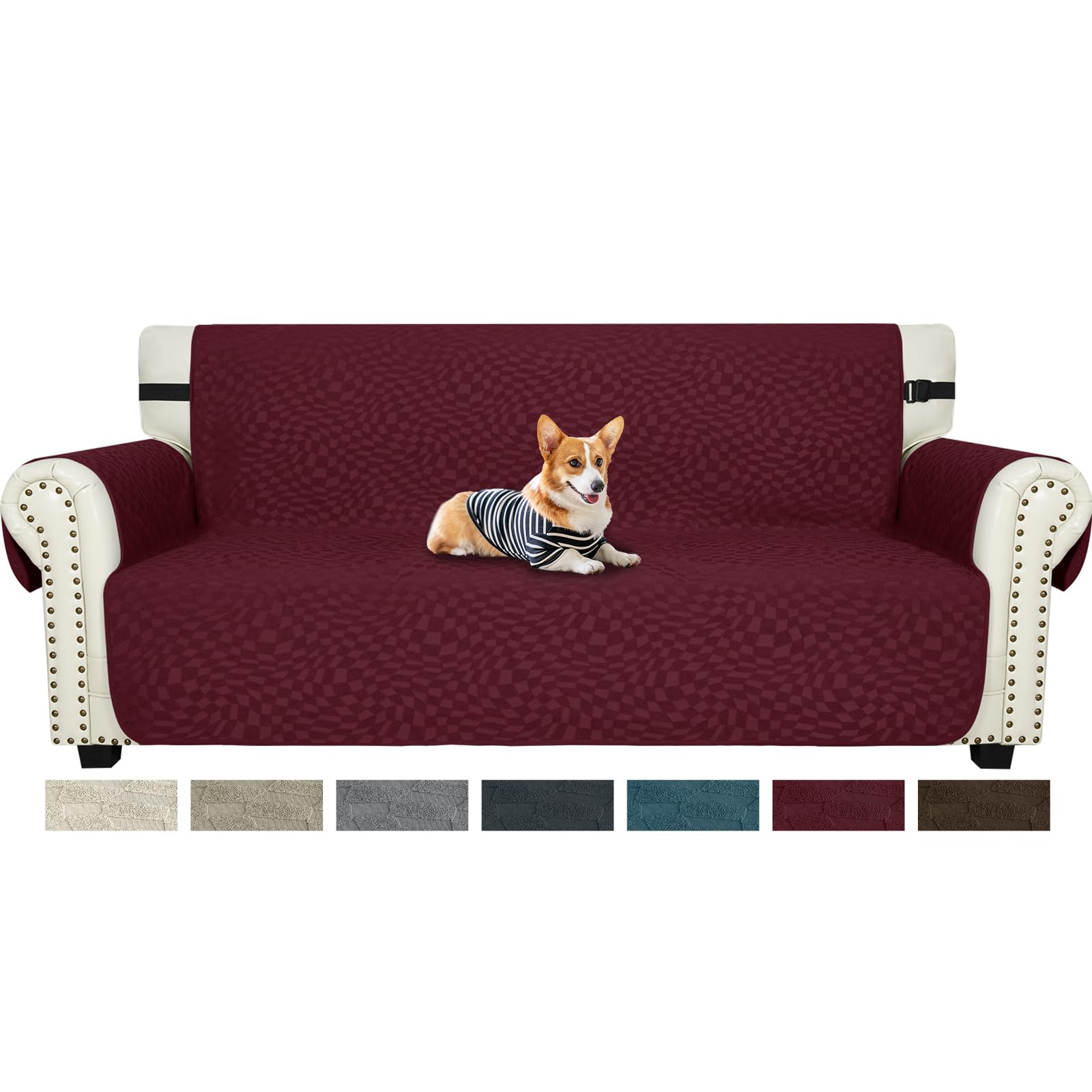 Ystyle Funda Sofa 3 Plazas, Fundas Sofa Anti Perros, Protector Sofa, Fundas De Sofa Anti Gatos, Fundas para Sofa Antideslizante, Funda De Sofa Resistente Al Polvo Y Manchas, Rojo