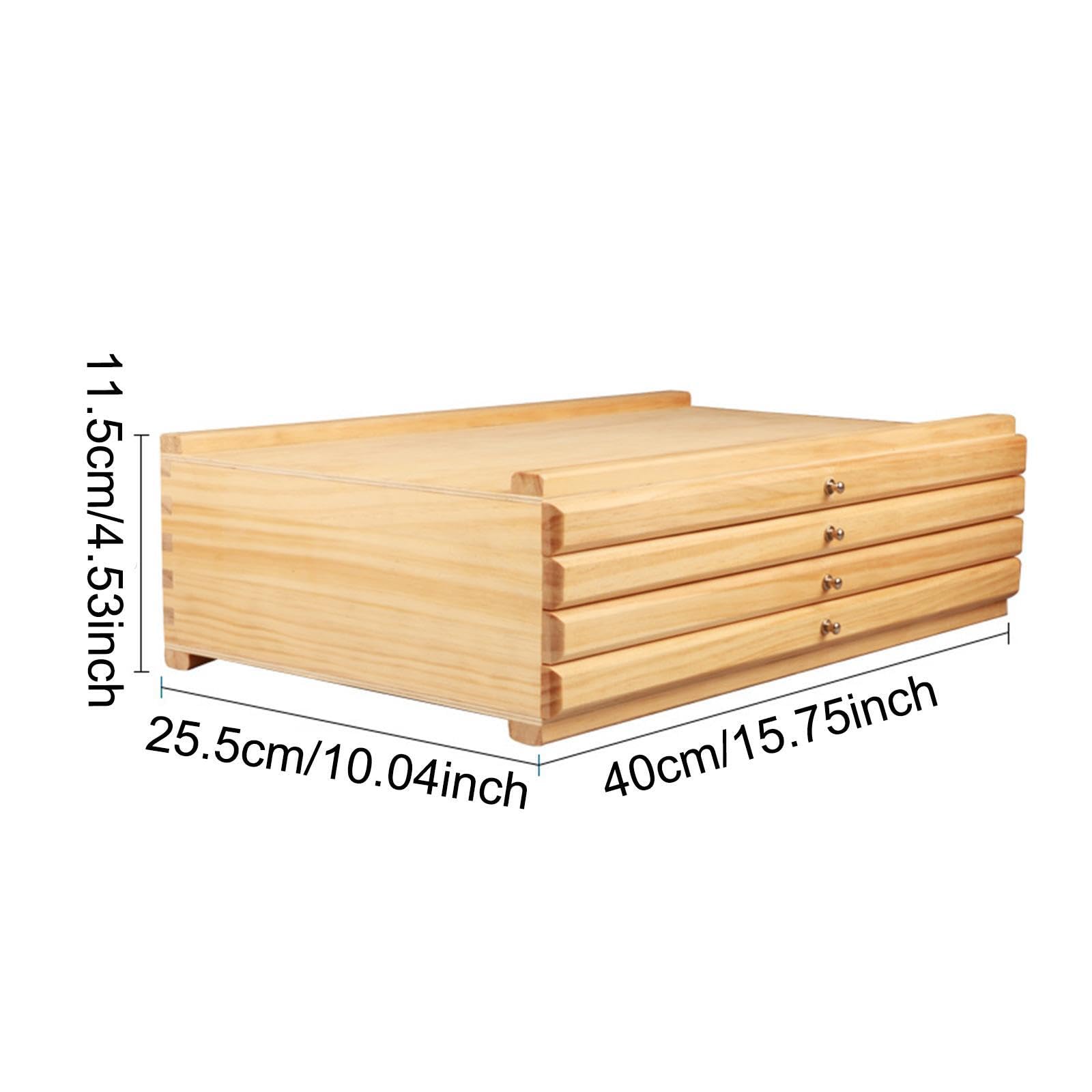 Boîte de rangement pour matériel d'artiste - Construction robuste en bois - Solution légère et portable pour efficacement les fournitures artistiques - Boîte de, Couleur bois, 4 tiroirs