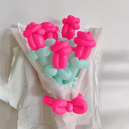 Miniatura 4 de 100 globos largos de 260 globos de color rosa intenso