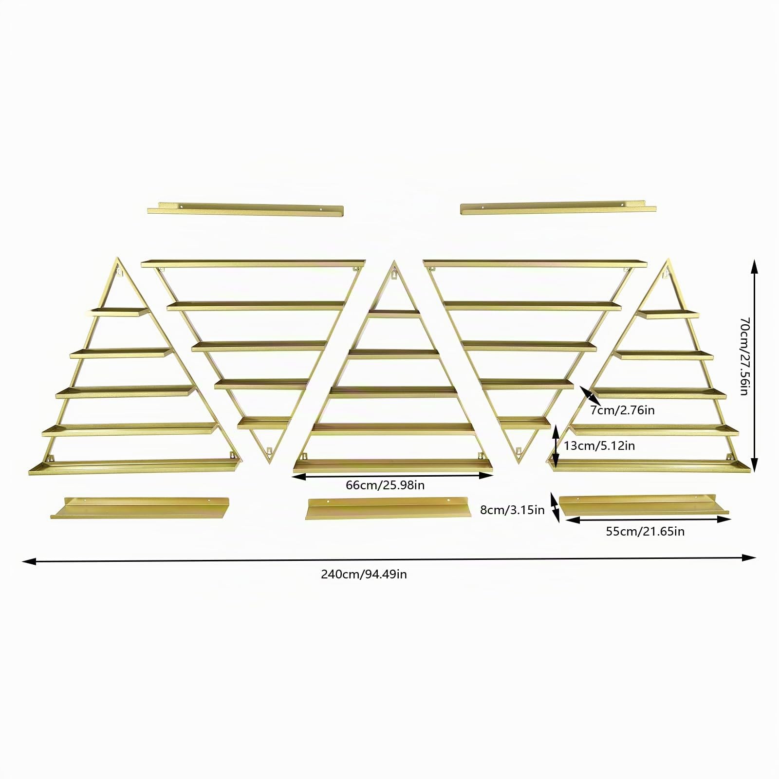 Estantería de pared para esmalte de uñas, estante de presentación triangular, escaparate cosmético, lápiz labial, perfume, organizador de esmalte de uñas para el hogar, el spa, el salón de