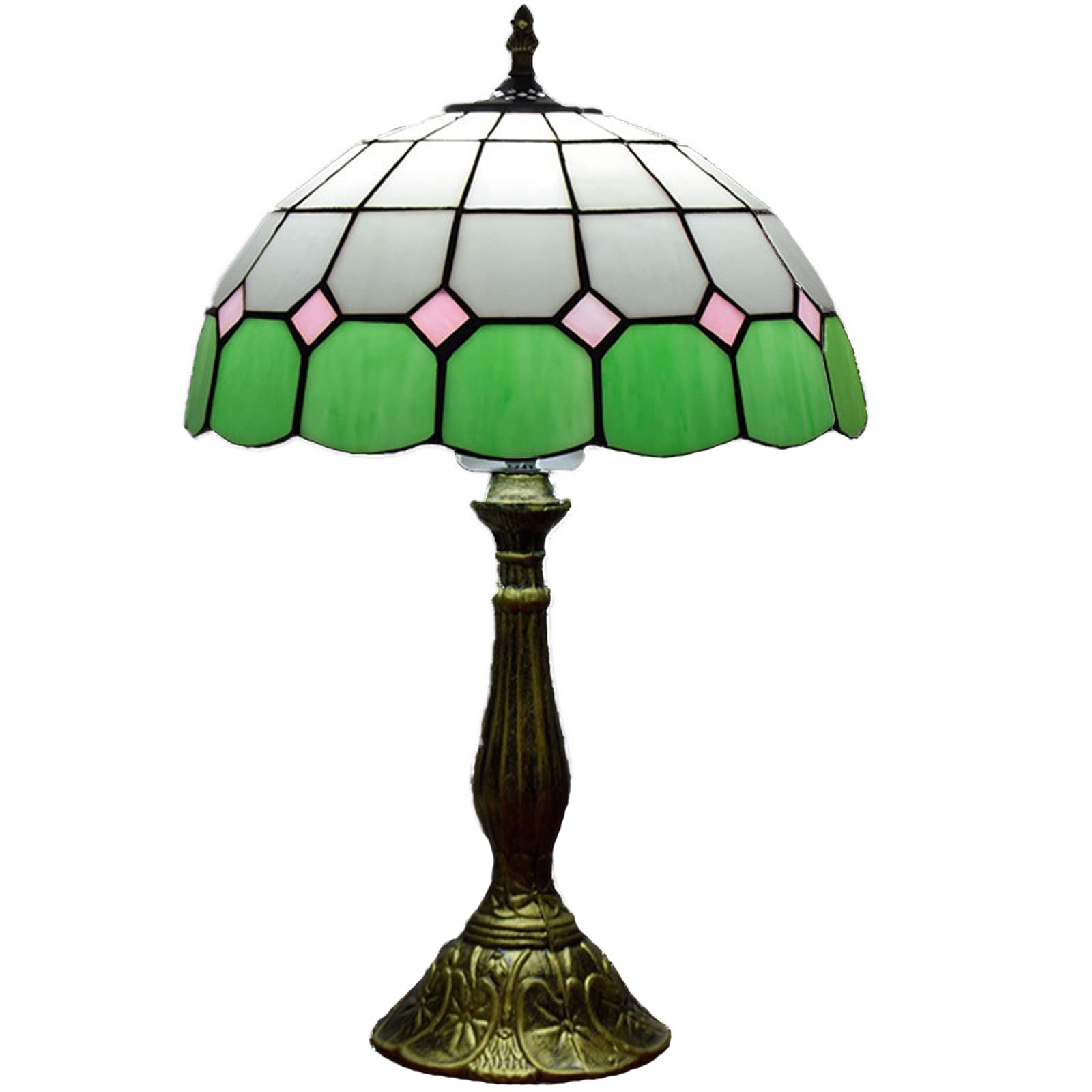 Lampy w stylu tiffany witraż klosz do lampy śródziemnomorski Vintage antyczna metalowa podstawa proces lutowania stosuje się do salonu sypialnia badania zielony 12 cali needed