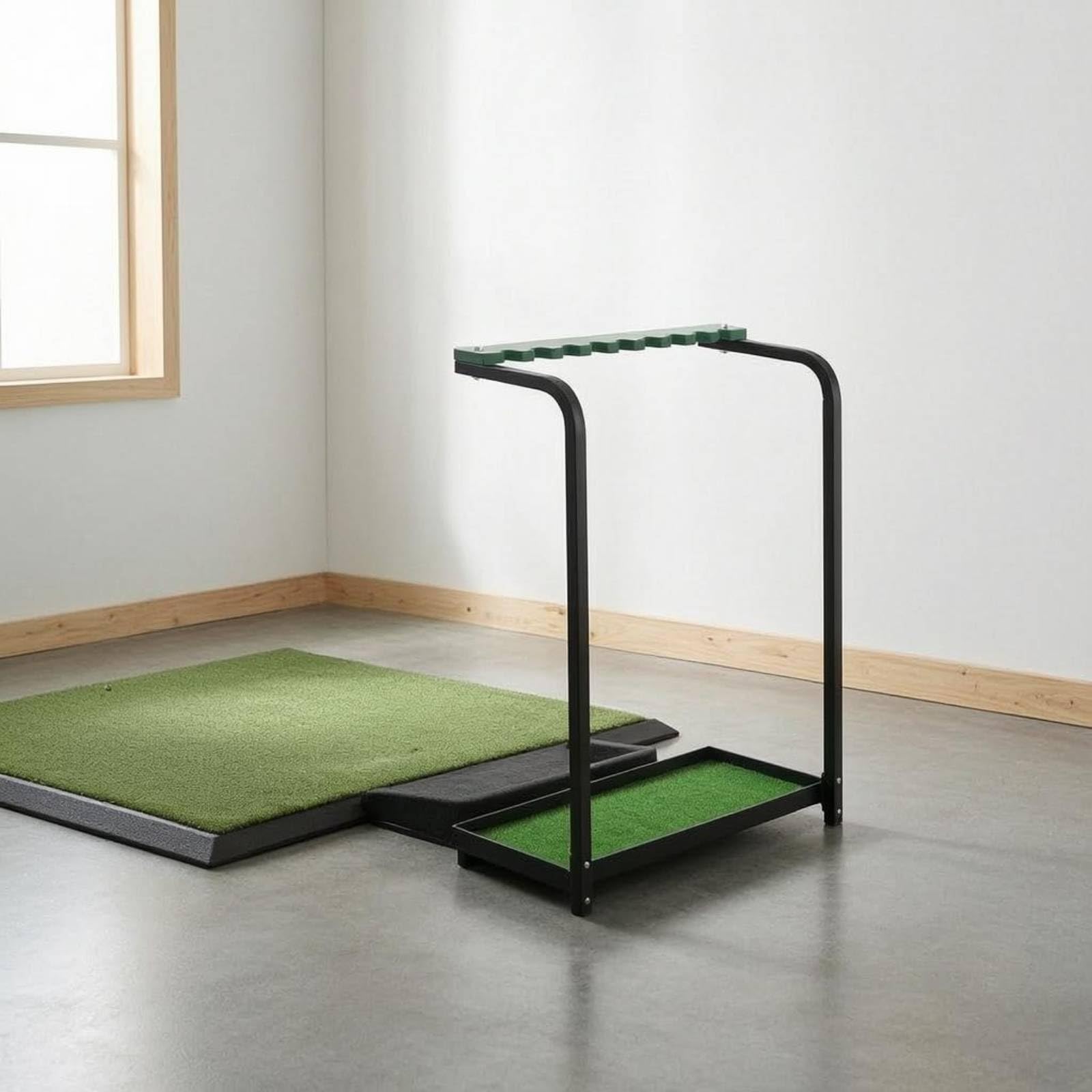 F Fityle Golf Club Rack Soporte Organizador Estante Repisa para Palos de Golf con Armazón de Acero y Base de Tablero Estructura Estable y Fácil de Reubicar