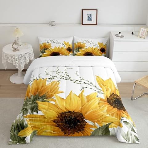 Feelyou Sunflower Comforter Set for Kids Cover