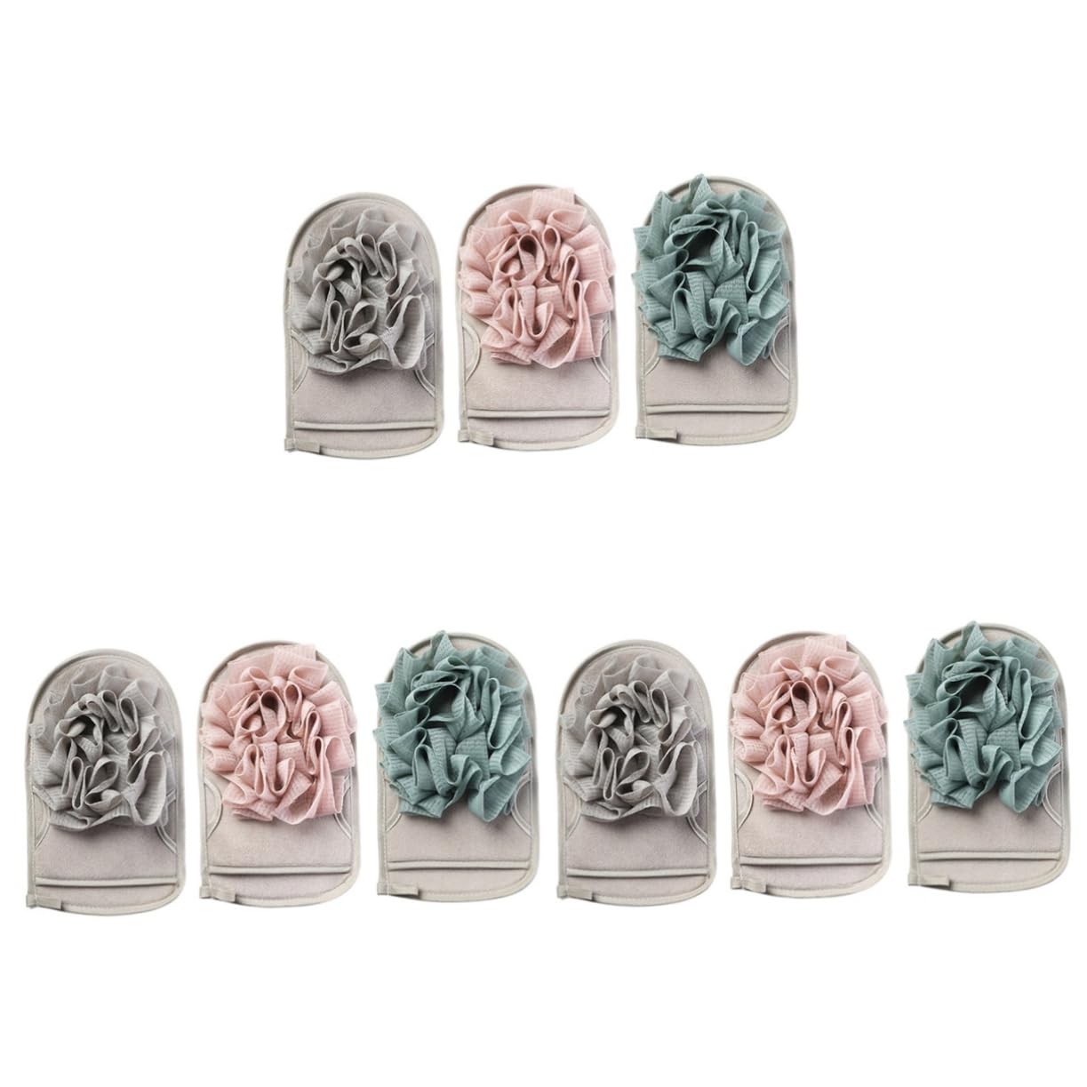 Healvian 3 Set di Guanto da Bagno Esfoliante Morbido per La della Pelle della Guanto da Bagno per La Pulizia Delicata del Corpo 3 Pezzi*3