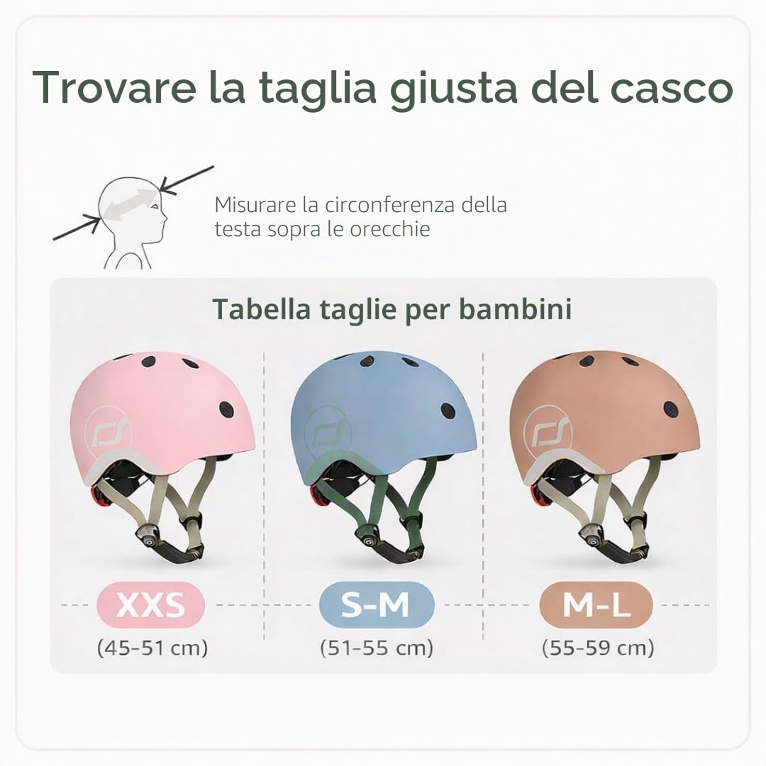 Scoot and Ride Casco per bambini – regolabile con luce di sicurezza LED – dai 1 anno in su – personalizzabile con nome
