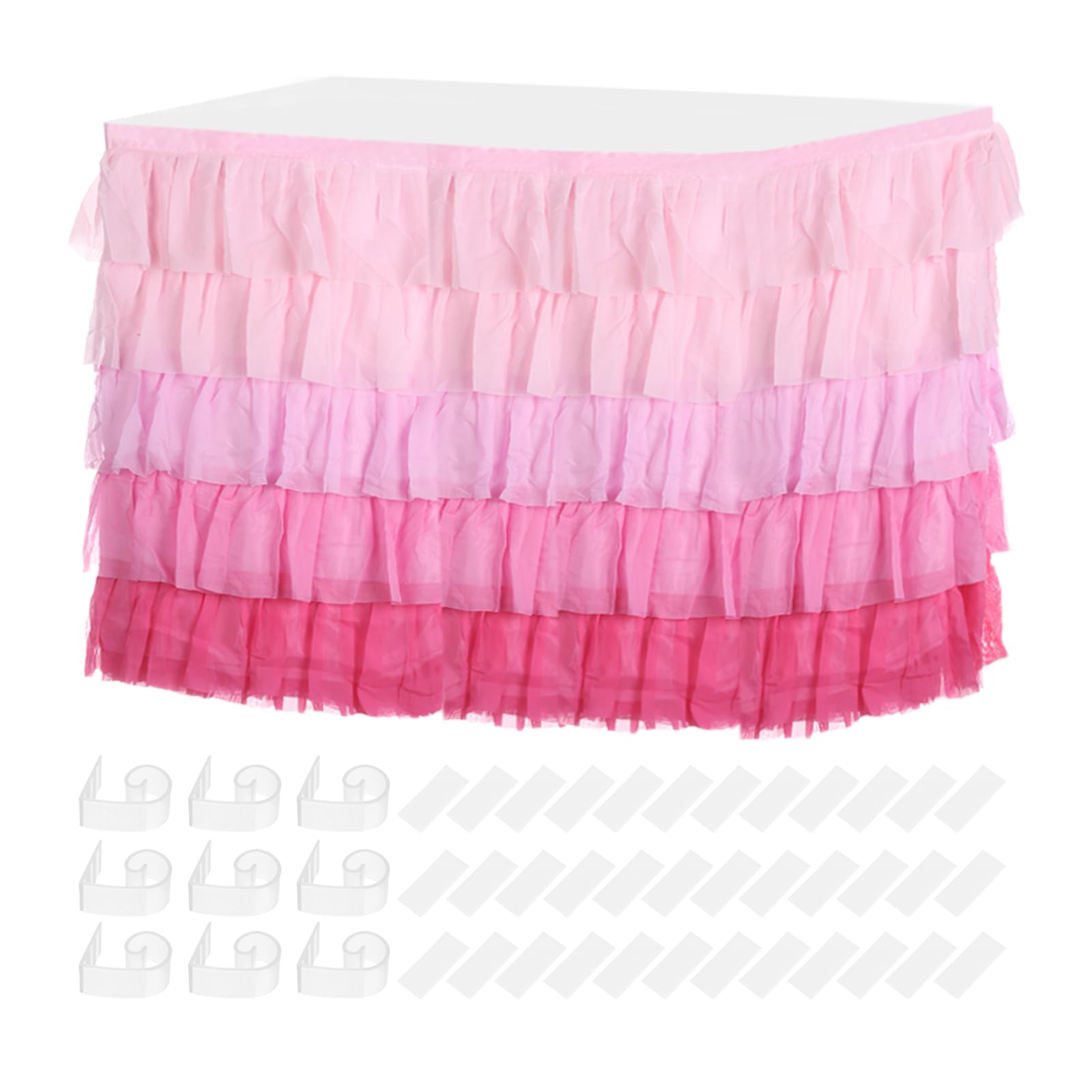 QUARKZMAN Hellrosa Tischdecke Aus Kunststoff - 29 Zoll X 14 Fuß Einweg-Tischrock Für Partys