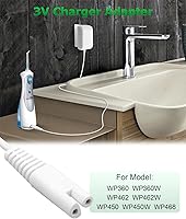 Vista 3 de Replacement Charger for Waterpik Water Flosser Cordless WP360 WP360W WP462 WP462W WP450 WP450W WP468 WF-13 WP-100 Series Water Flosser, Arkare 3V