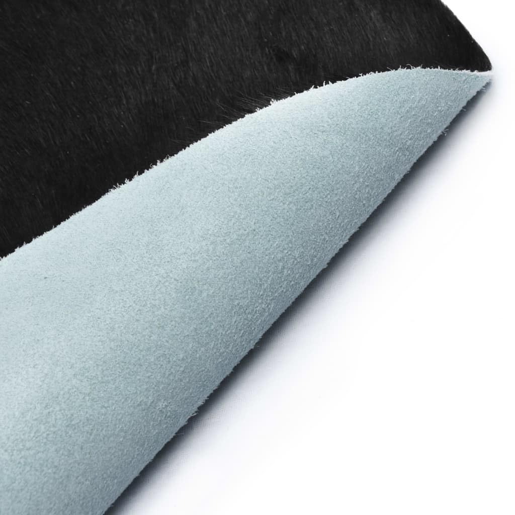 Willood Alfombra de Piel de Vaca Auténtica Negro y Blanco 180x220 cm