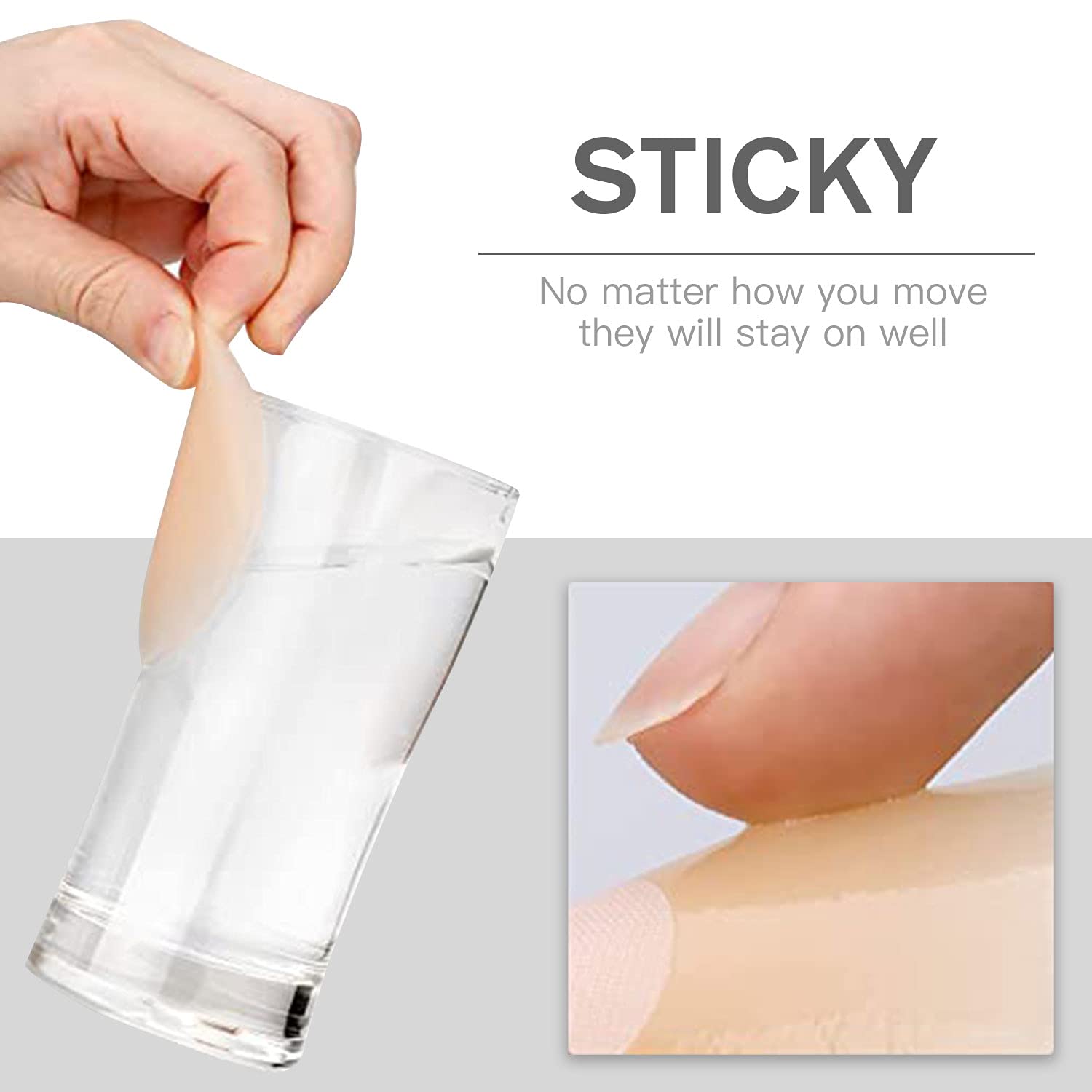 RoserRose 8 Paia Copricapezzoli Silicone, Adesivi Cuscinetti per Capezzoli Riutilizzabili, Copri Capezzoli Donna Ultrasottile 6,5 cm, Nipple Cover Invisibile Senza Spalline Reggiseno per Ragazza