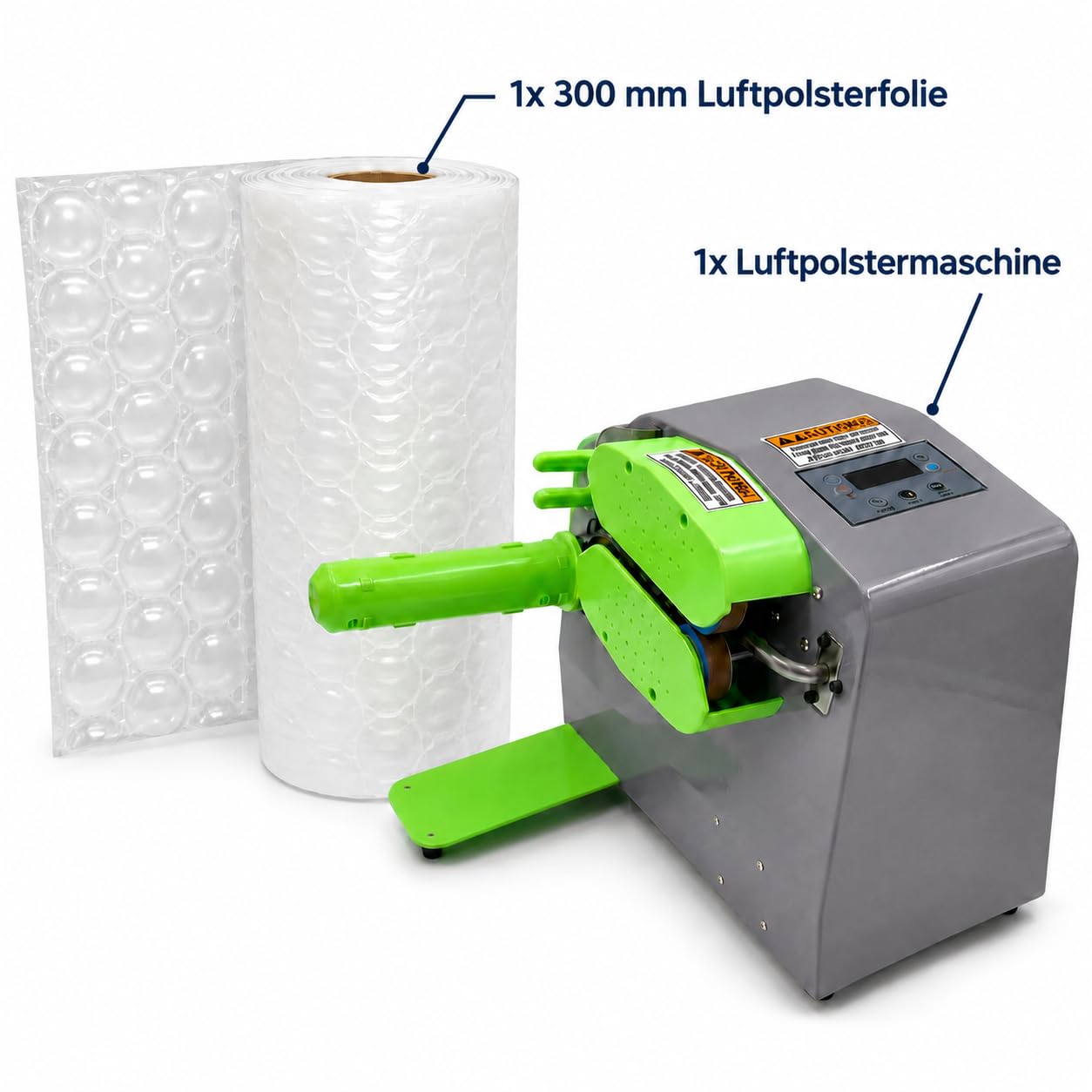 Luftpolstermaschine für Luftkissenfolie 300mm Bubble Film, kompakte Verpackungsmaschine mit digitaler Steuerung