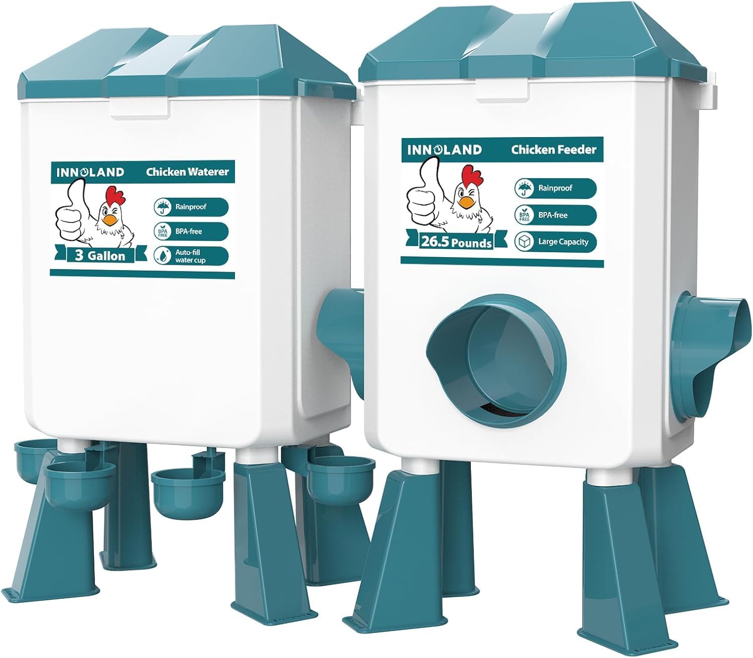 INNOLAND Chicken Feeder and Waterer Set