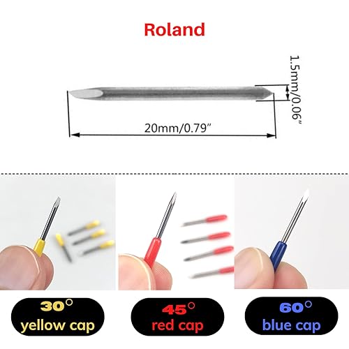 Miniatura 2 de 1 soporte +15 piezas 5x30+5x45+5x60 cuchillas para Roland vinilo cortador cuchilla titular